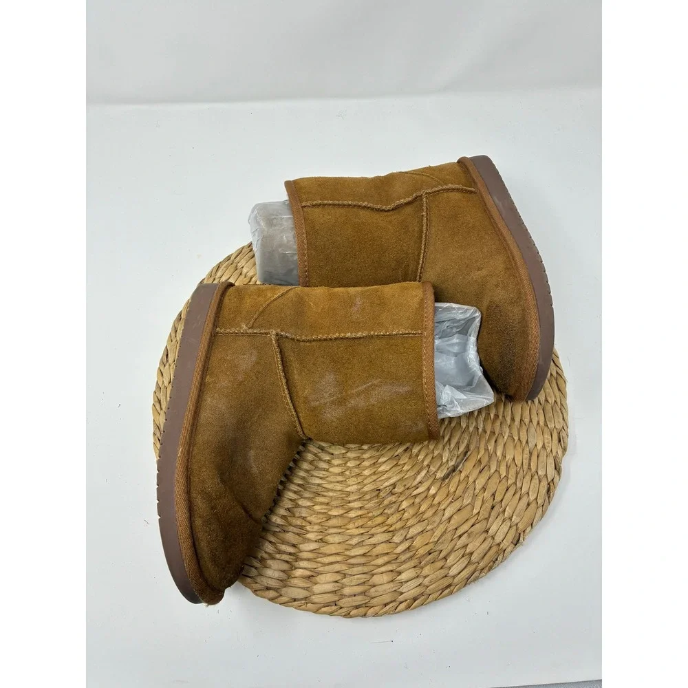 Koolaburra by UGG Kids Victoria Short Suede Boots Chestnut‎ Brown Size 1 1019374